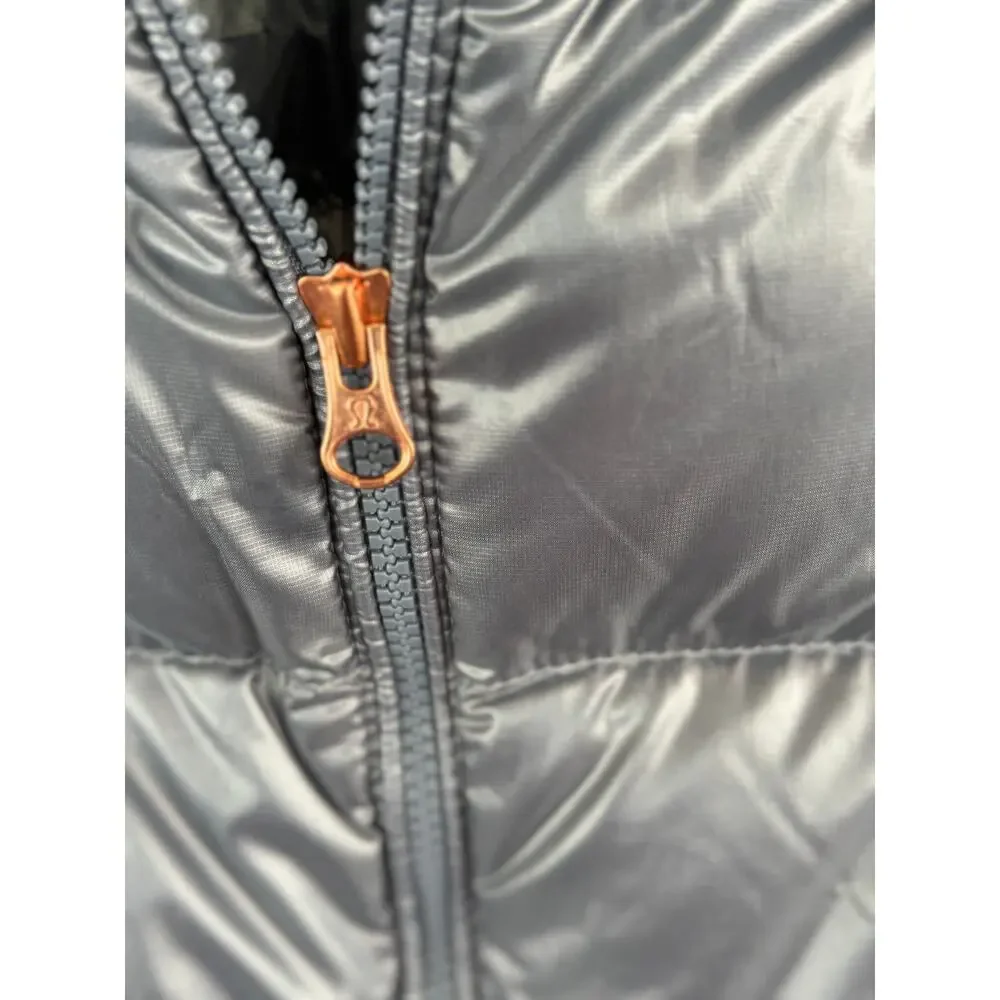 Lululemon Fluffin Awesome Down Vest 4 S Blue Denim Zip